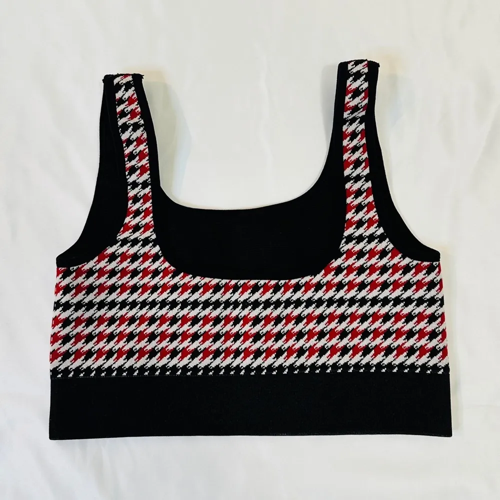 Camryn Houndstooth Seamless Bra - Red/Green/Black - XS - Image 5