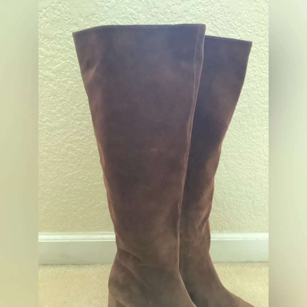 Staud Brown Suede Pointed Toe Knee High Boots - Image 4