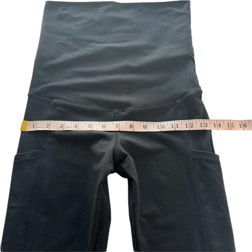 Kindred Bravely Maternity Postpartum Francesca Black Capri Legging Pockets Small Size undefined - Image 12