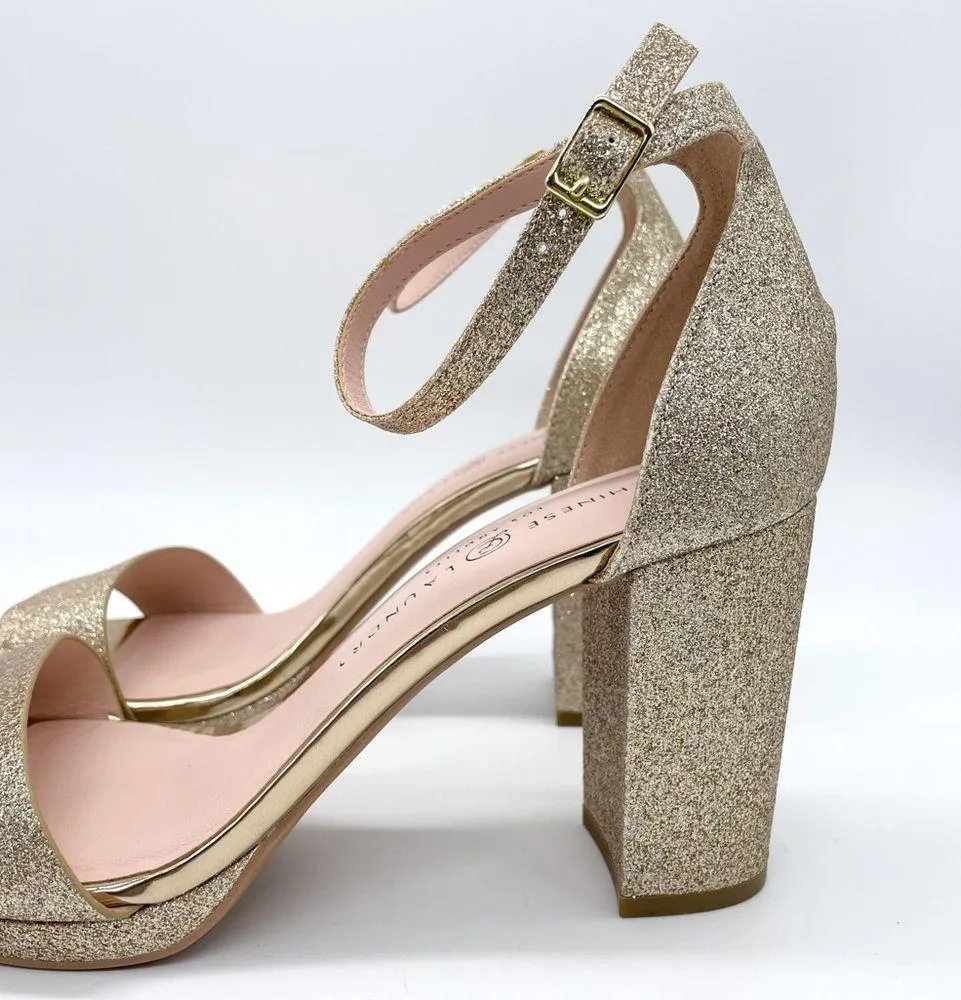 Chinese Laundry CL Gold Glitter Block Heel Sandals - Image 6