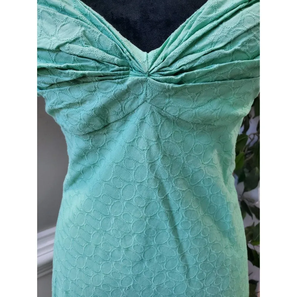 Calvin Klein Womens Green Cotton Sweetheart Neck Sleeveless Knee Length Dress S - Image 5
