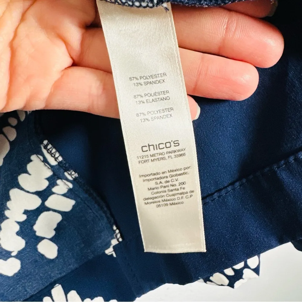 Chico’s Zenergy Athletic Blue Patterned Lightweight Zip Jacket size Large - Image 6