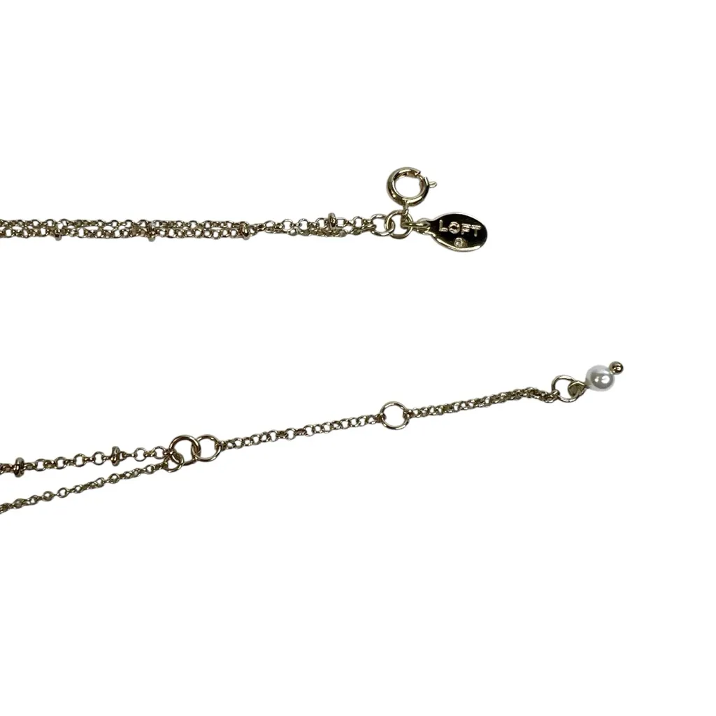 LOFT Gold Tone Multi Strand Layered Faux Pearl & Mother of Pearl Necklace - Image 7
