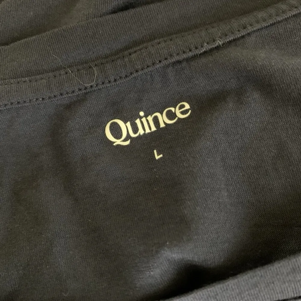 Quince Navy Short Sleeve Pima Cotton Soft Crewneck Classic‎ Essential T Shirt L - Image 3