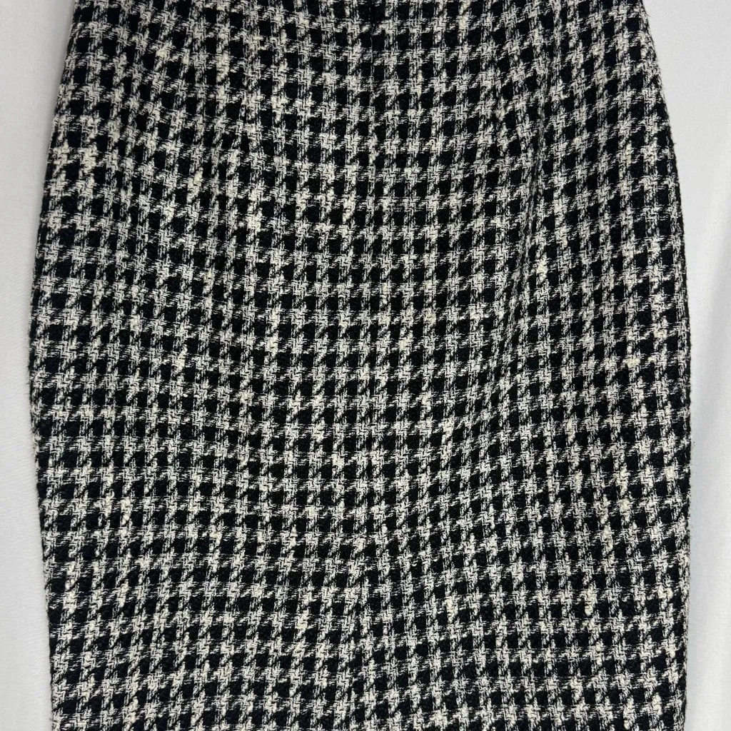 Calvin Klein Women's Black White Tweed Lined Above Knee Mini Skirt Size 4 - Image 4