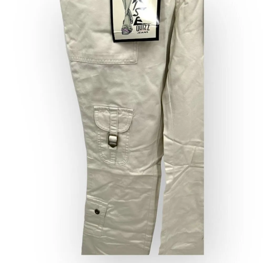 Vintage Y2K Quizz New York Flare Leg Bib Overall Jeans 9/10 NWT White Size undefined - Image 10