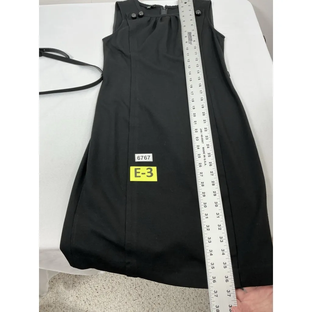 Womans Excellent Cond. Talbots Petite Sleeveless Business Dress 8P Black Belted - Image 7