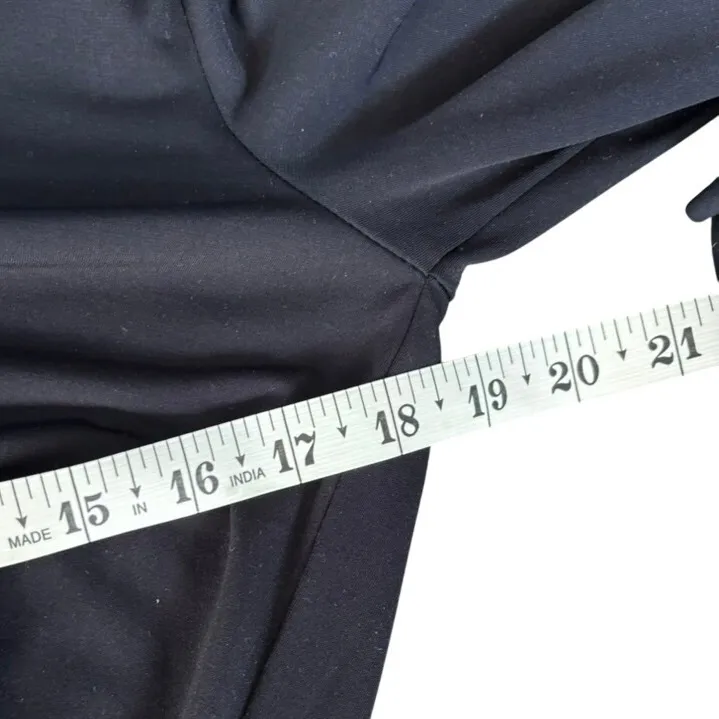 Michael Kors Belted Mini Dress with Gold Chain Sz S Navy‎ Blue - Image 4