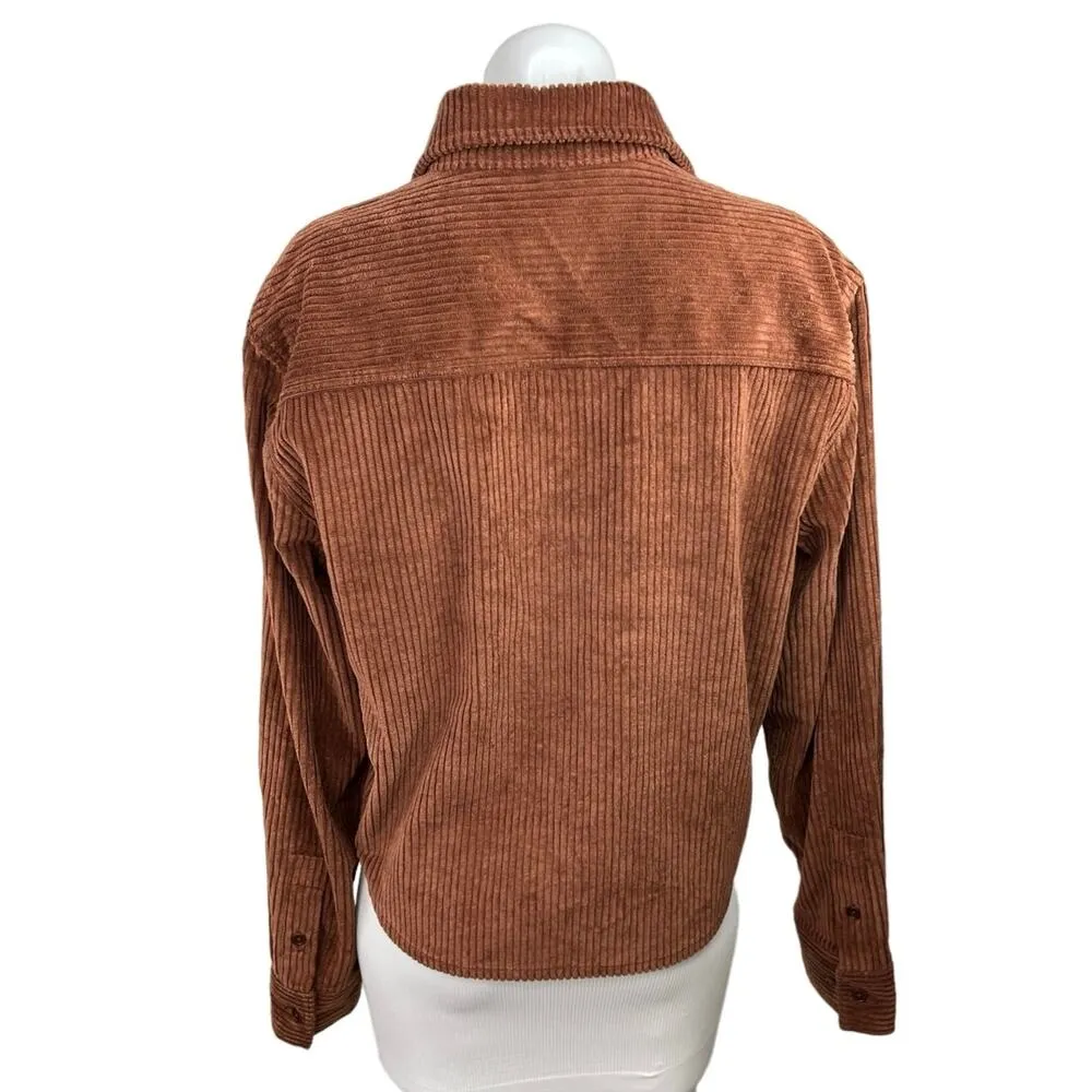 Aritzia Sunday Best Brown Corduroy Long Sleeve Button Up Shirt Top Jacket Size S - Image 2