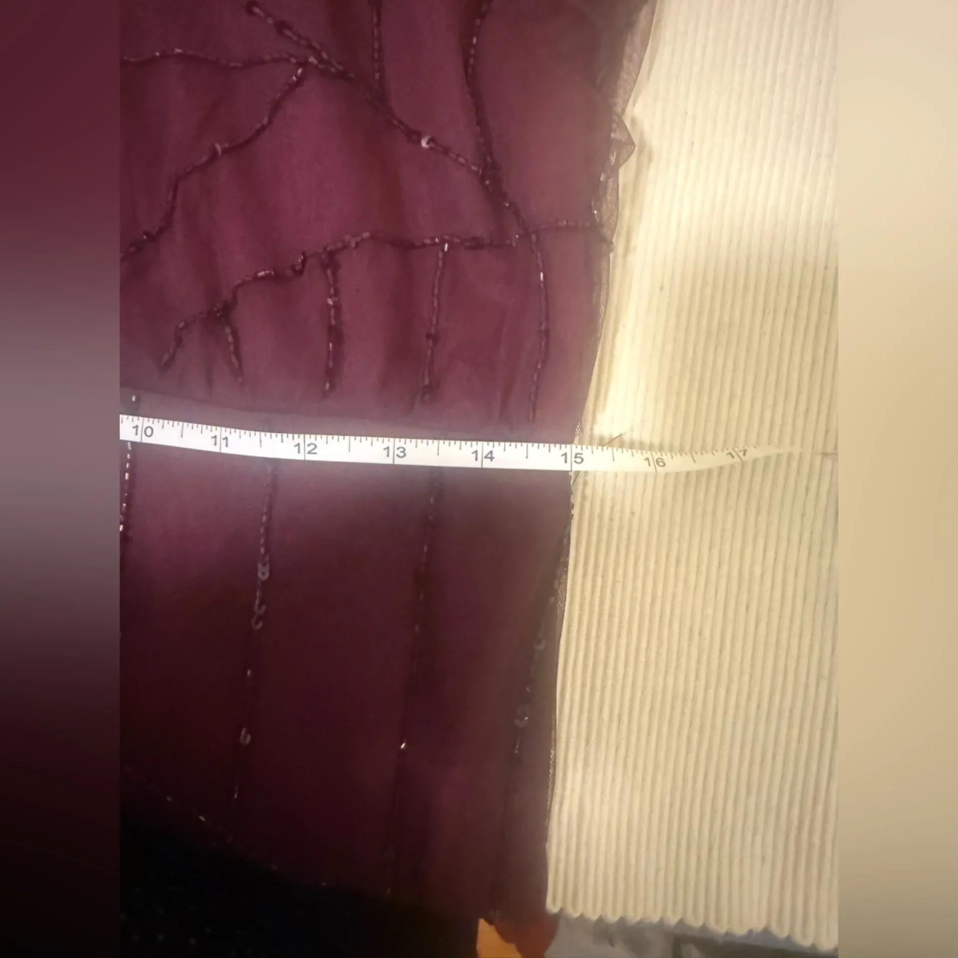 Papell Studio Beaded Art Deco Gown Plum Evening Dress Size 12 Mother of Bride Purple - Image 8