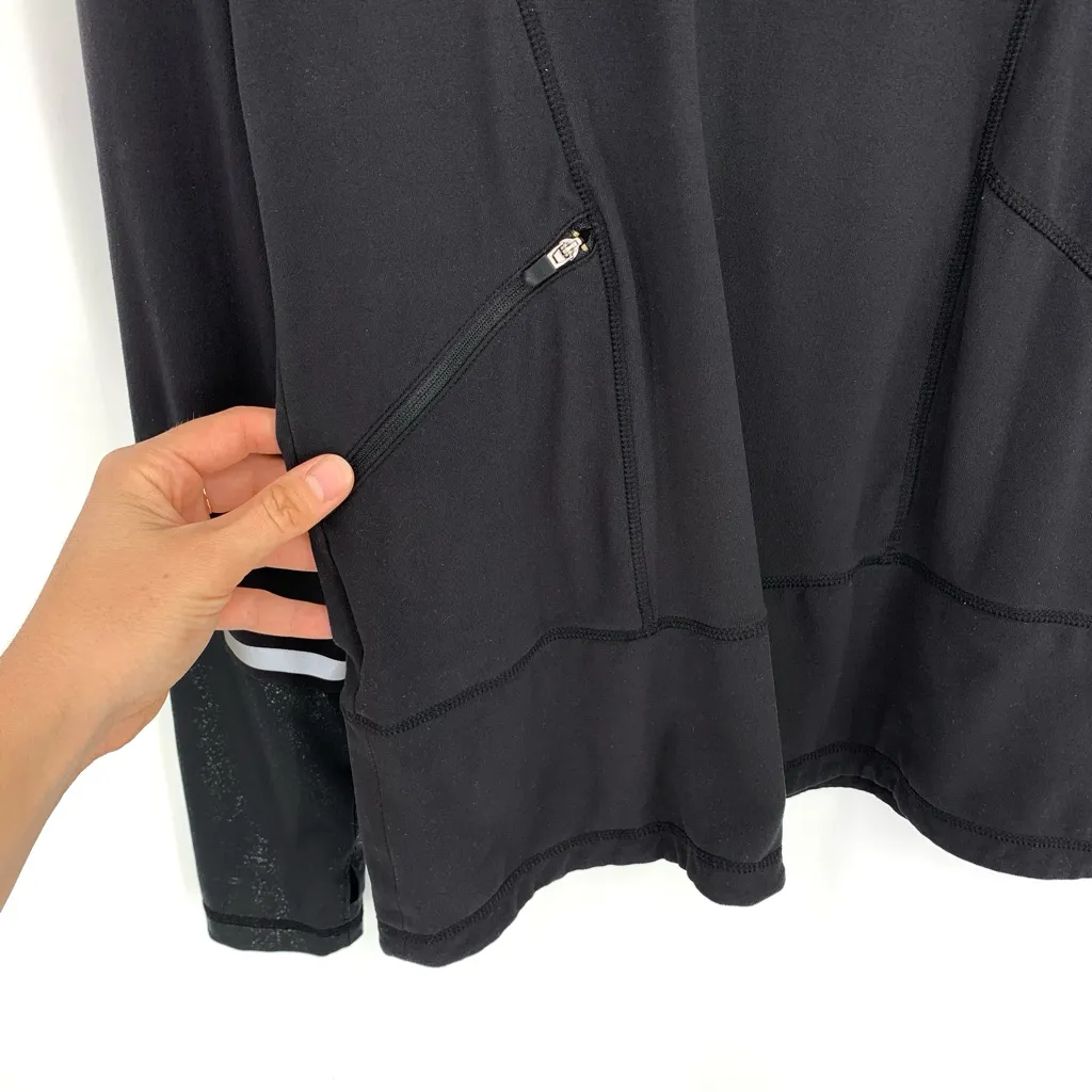 CYNTHIA ROWLEY Activewear Asymmetrical Zip Pullover Jacket Black M - Image 3