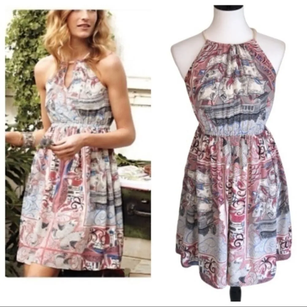 Anthro Floreat Castle Lake Rope Tie Dress XS EUC - Image 2