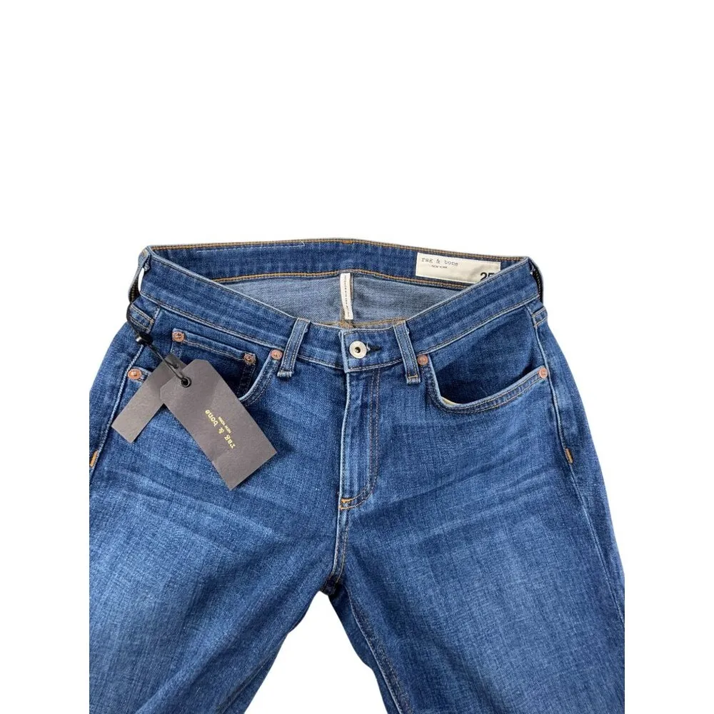 Rag & Bone Dre Low-Rise Slim Boyfriend Jeans Womens 25 Blue Denim Mission City - Image 4