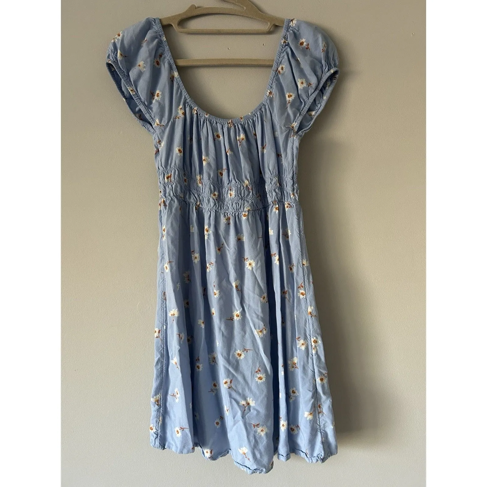 Billabong Blue Wildflower Mini Dress Size Small Lightweight Cute Flouncy Girly - Image 2