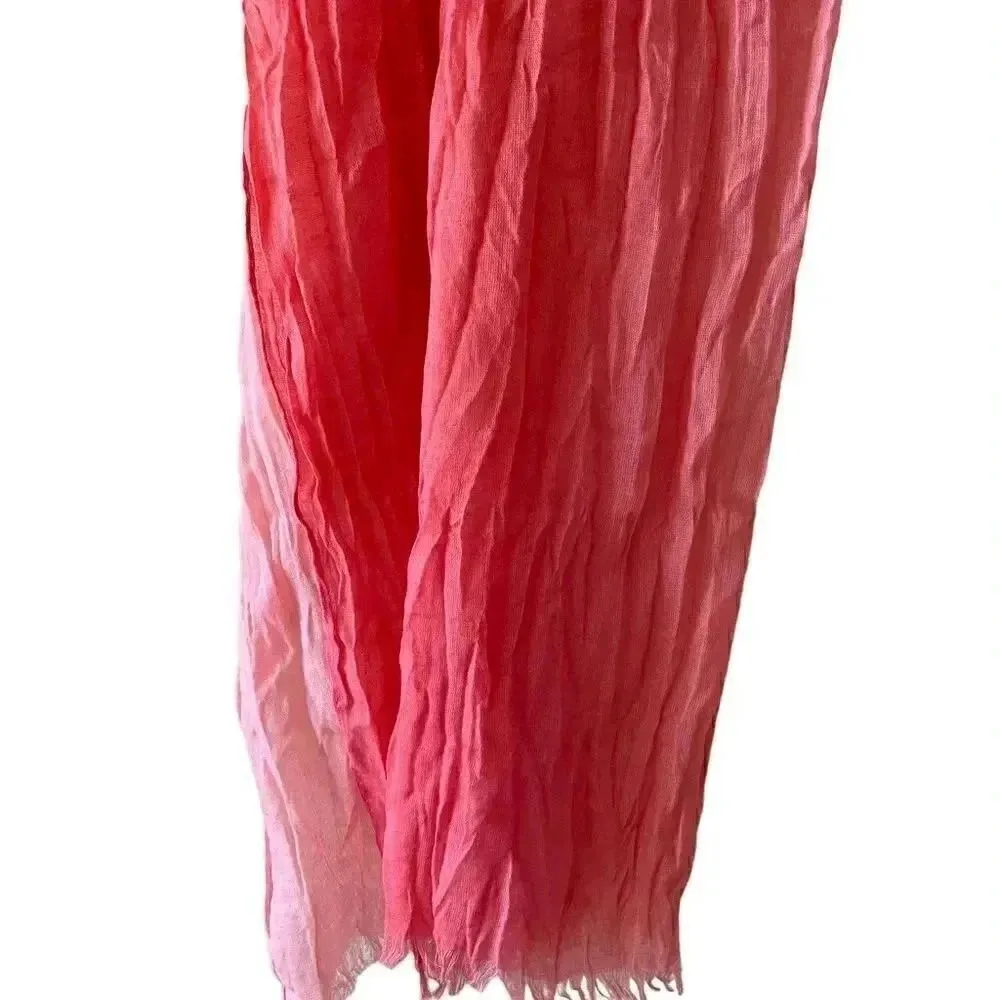 2 for $30 Ombre Oversized Salmon Pink Viscose Shawl Scarf Soft Wrap One Size - Image 3
