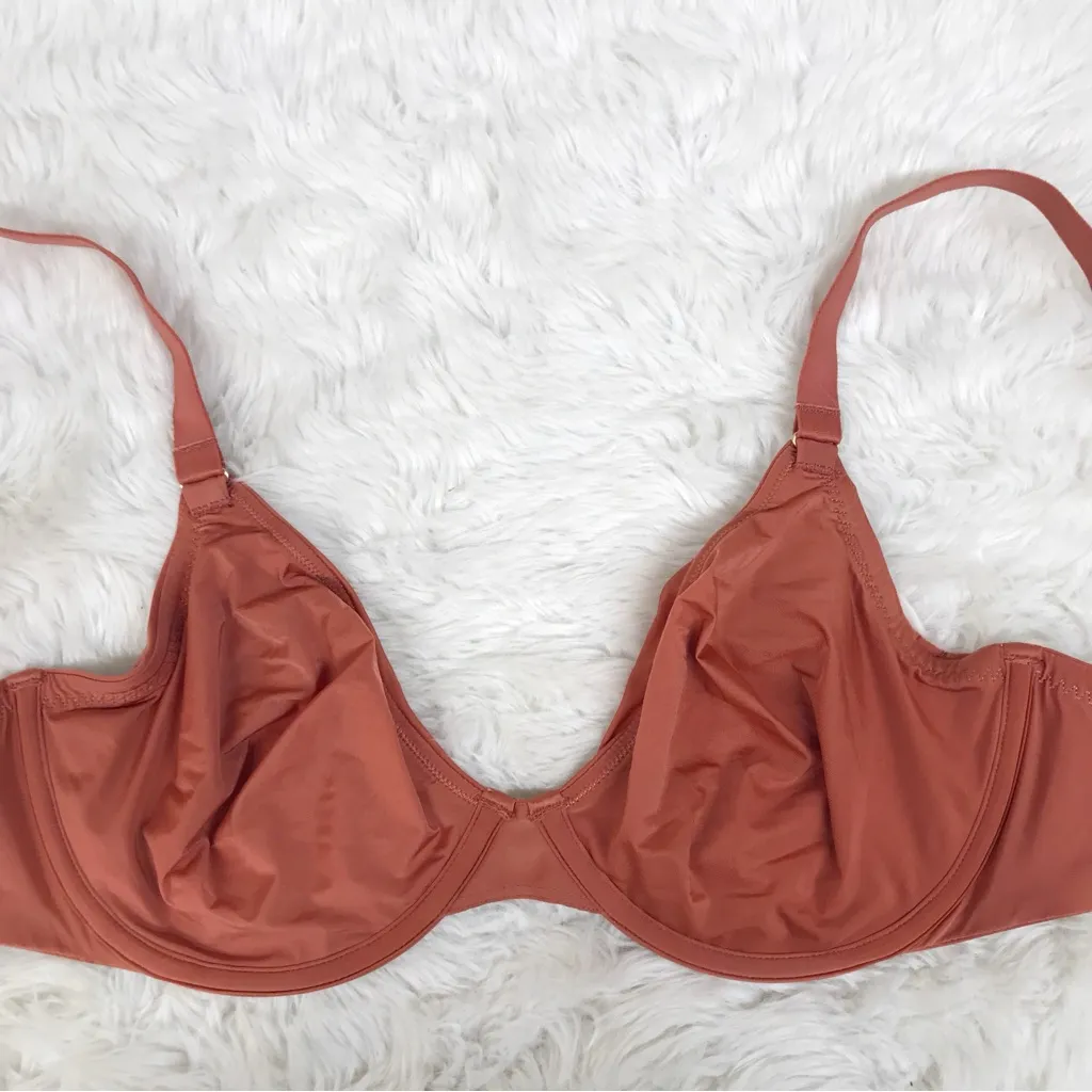 New CUUP The Triangle Micro Underwire Bra Size 34E Clay Burnt Orange Microfiber - Image 6