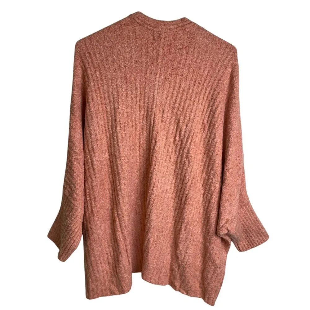 Barefoot Dreams CozyChic Lite Ribbed Shrug Cardigan 1X Coral Pockets Cozy NWT - Image 2