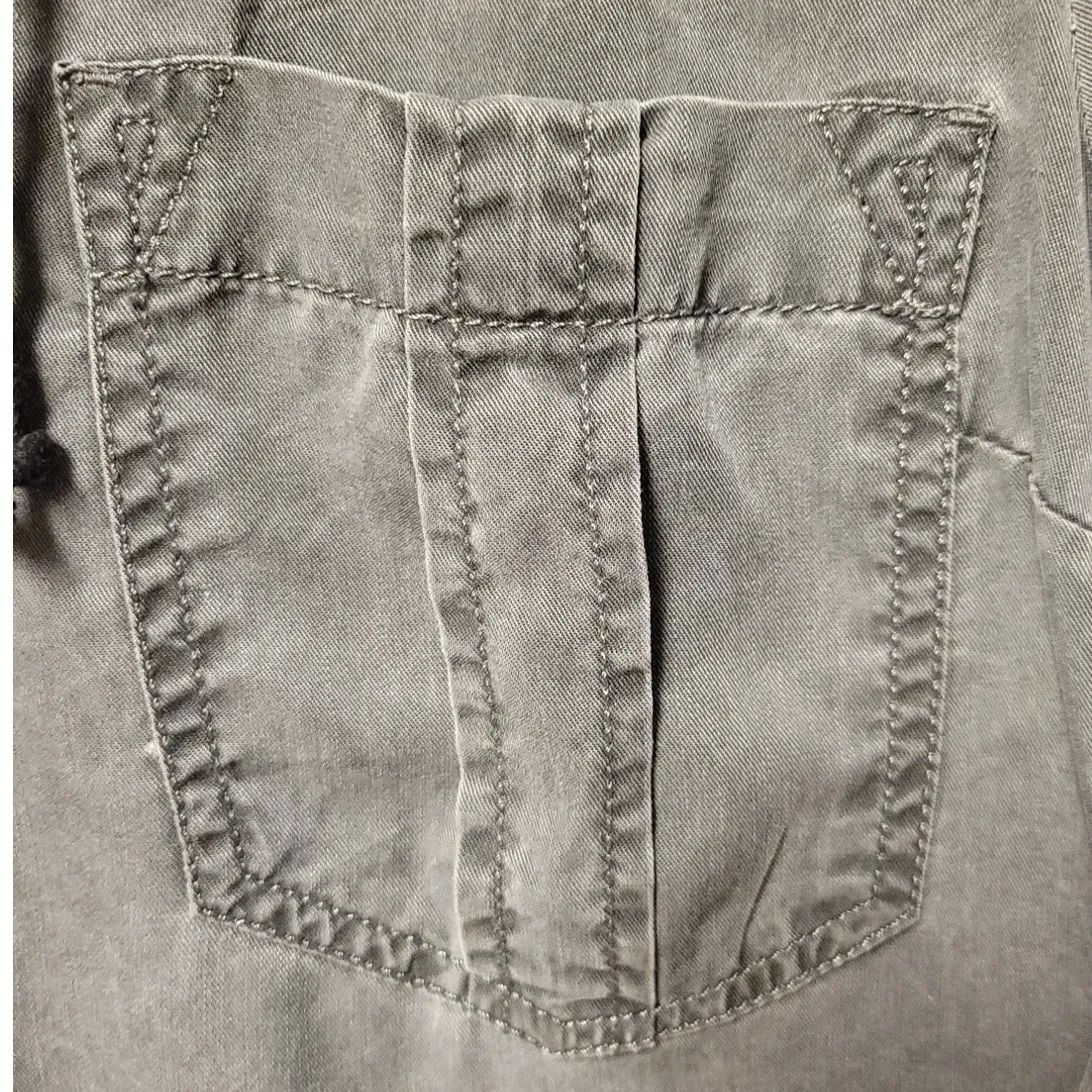 Chambray Charcoal Gray Shirt Dress Lace Up‎ Neckline Rocker Punk Emo Grunge Sz S - Image 7