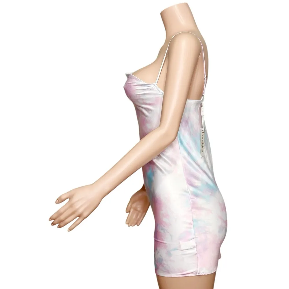 FRANKIES BIKINIS Cora Satin Mini Dress, Tie Dye, XS - Image 7