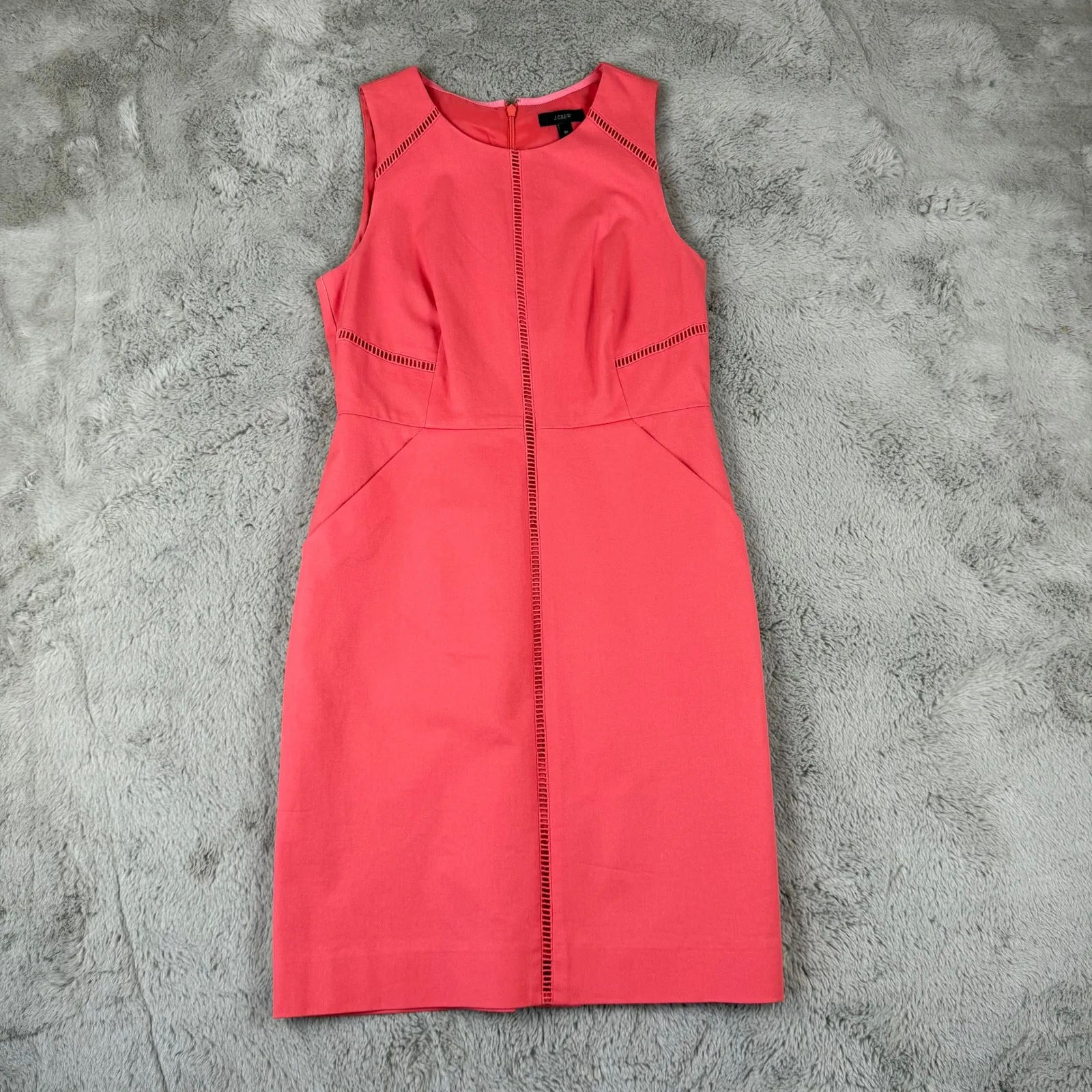 J.Crew Sleeveless Sheath Dress Career Workwear Coral Pink Fitted 8P‎ - Image 2