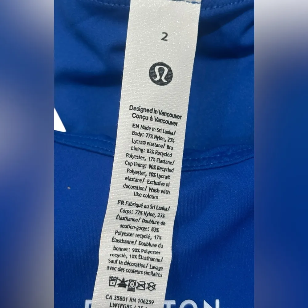 Lululemon Peloton Women’s Wunder Train Racerback Tank Top blue cobalt size 2 NWT - Image 7