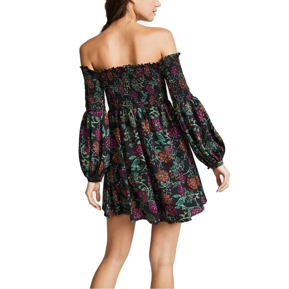 Likely Manning Smocked Off The Shoulder Floral Printed Mini Dress XS. - Image 3