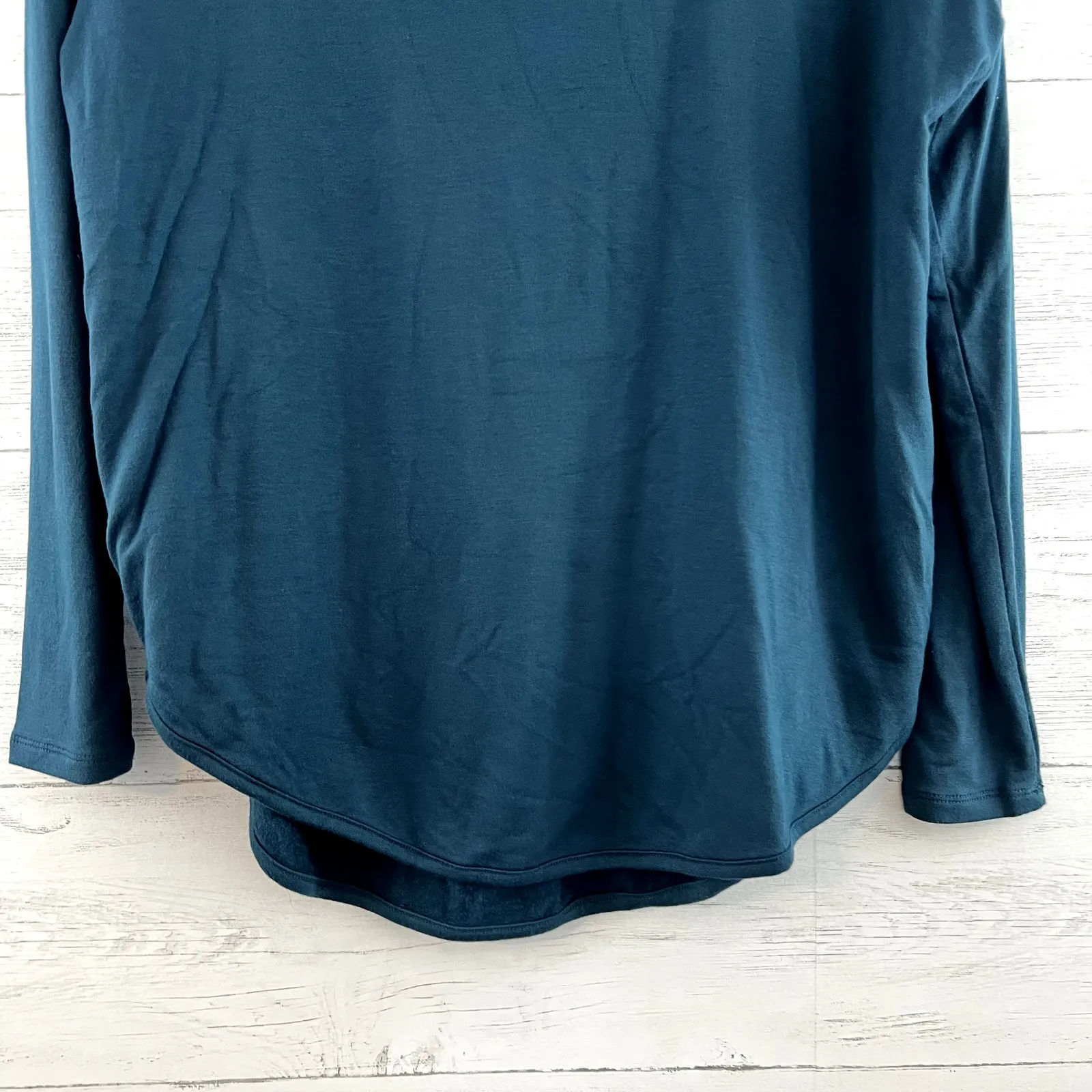 Lou & Grey Loft Dark Teal Long Sleeve Jersey Knit Top Size XS - Image 5