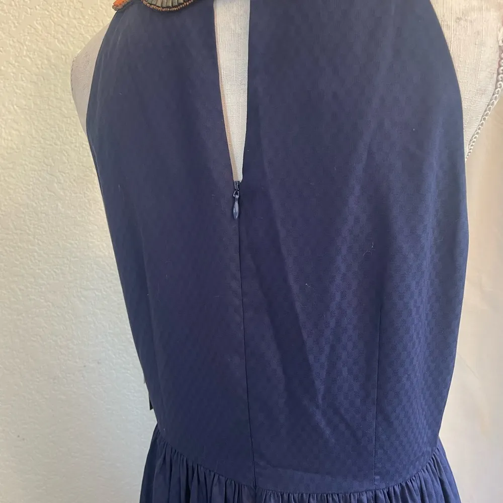 Cynthia Steffe Embellished Beaded Tierred Midi Dress Pleated Sleeveless. Size 12 - Image 9