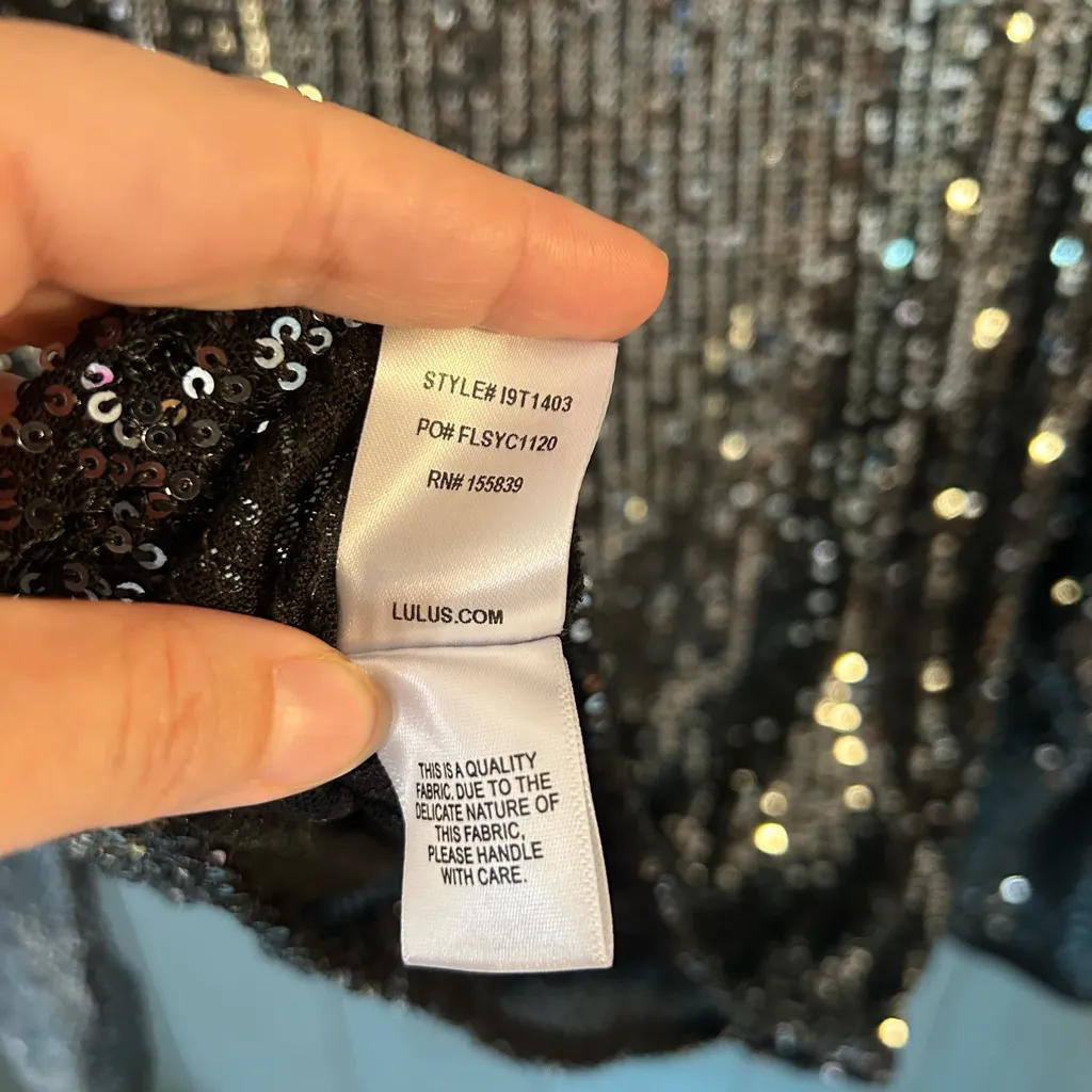 Lulu's Black Sheer Sequin Blouse | Women’s Size Medium - Image 5