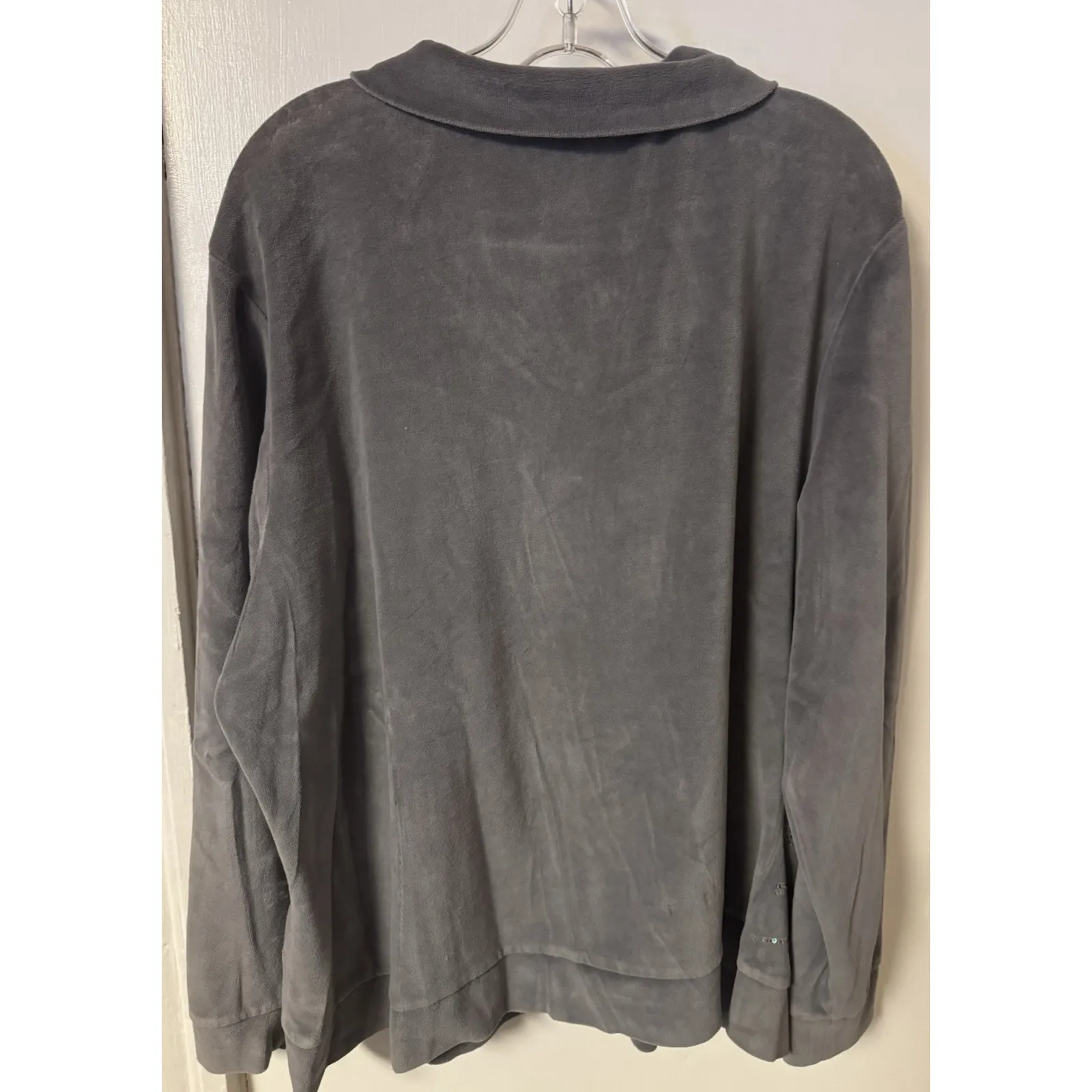 Midnight Velvet Women's Size 2X Gray Silver Embellishes Zip Up 2 pc Track Suit - Image 7