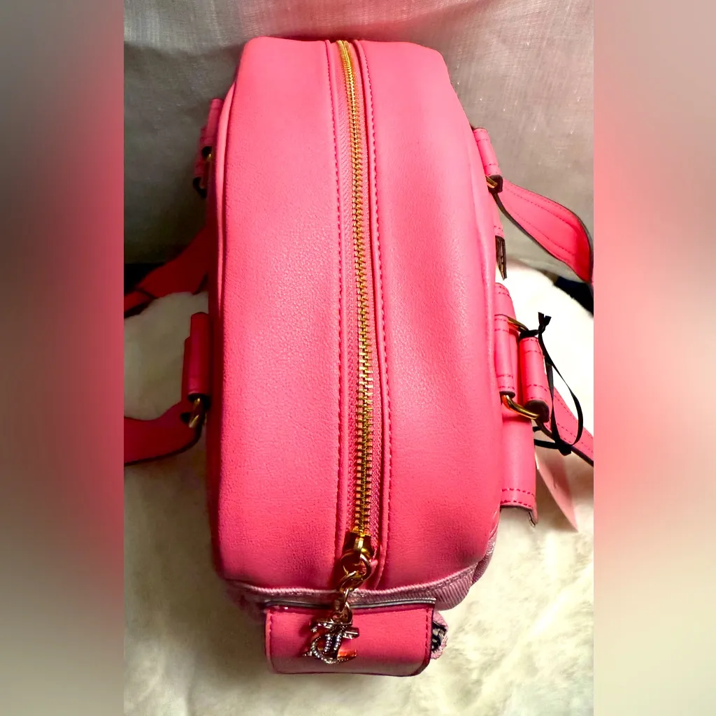 NEW Juicy Couture Glitter Pink White Bowler Bag - Image 4