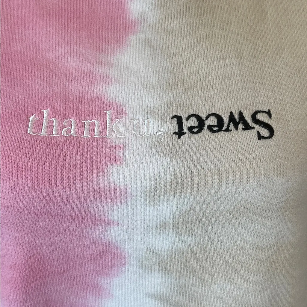Ariana Grande Sweetener Tour Tie Dye Graphic Sweatshirt Pink/Tan Size Small - Image 2