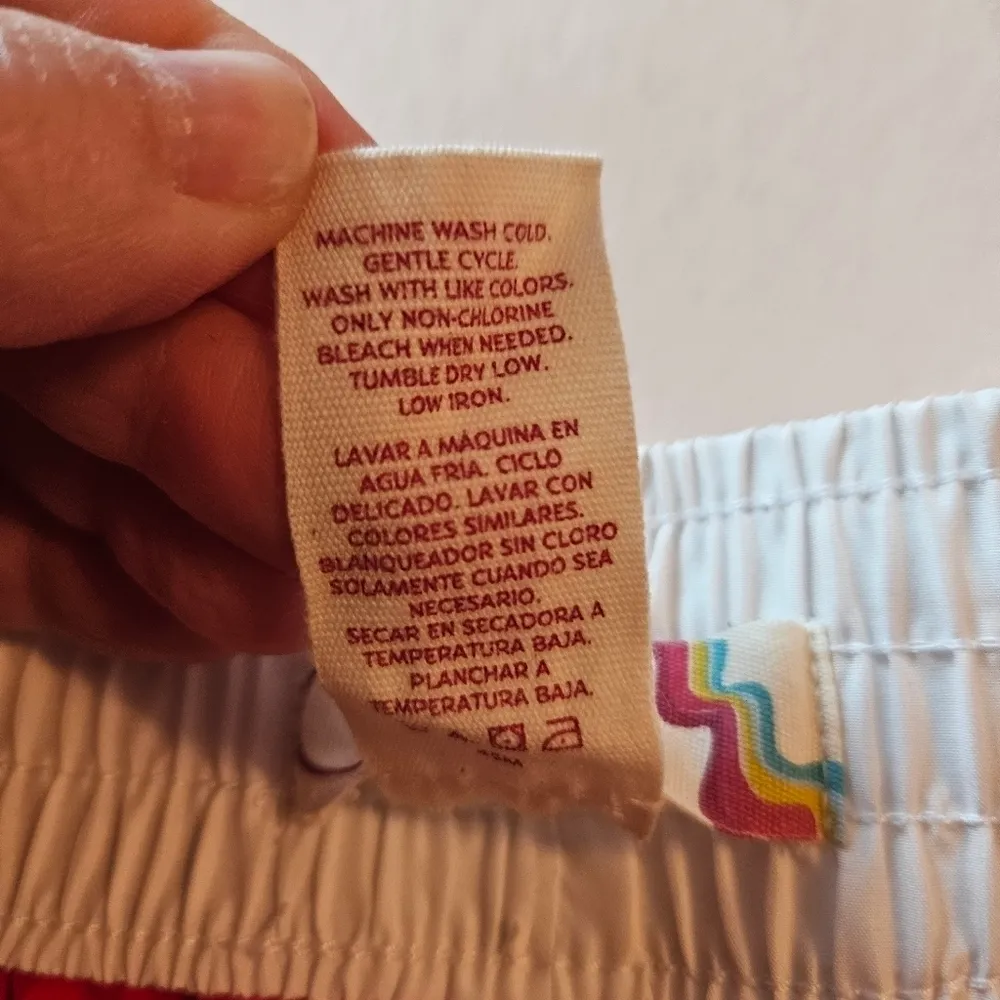 OP  Red Women's Athletic Shorts with White Trim - Image 7