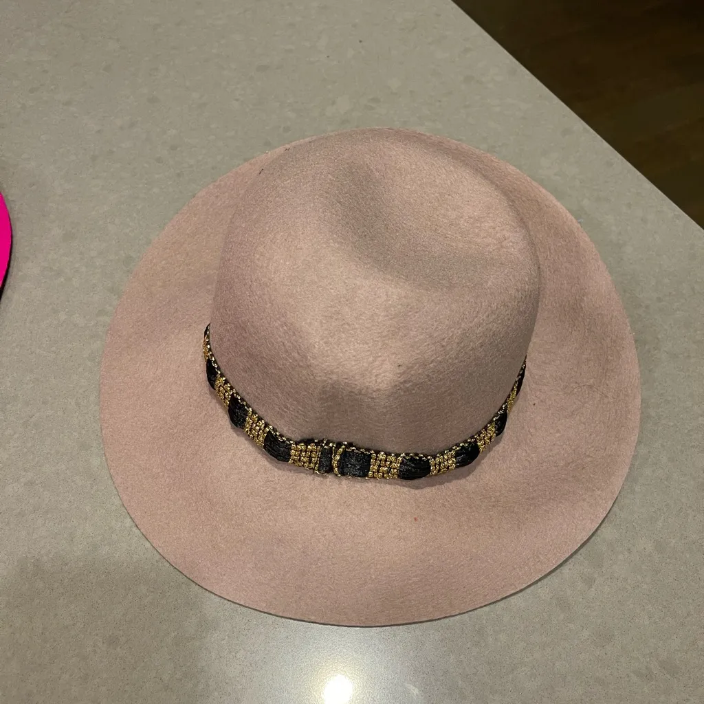 NWT BEIGE / CAMEL WOOL FEDORA HAT Tan - Image 5