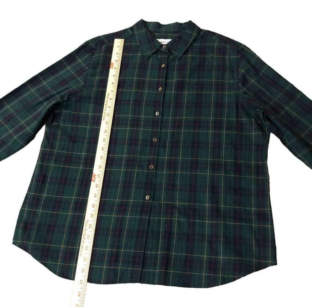Pendleton Blouse Womens 18 NEW Celebration Tartan Blue Green - Image 12