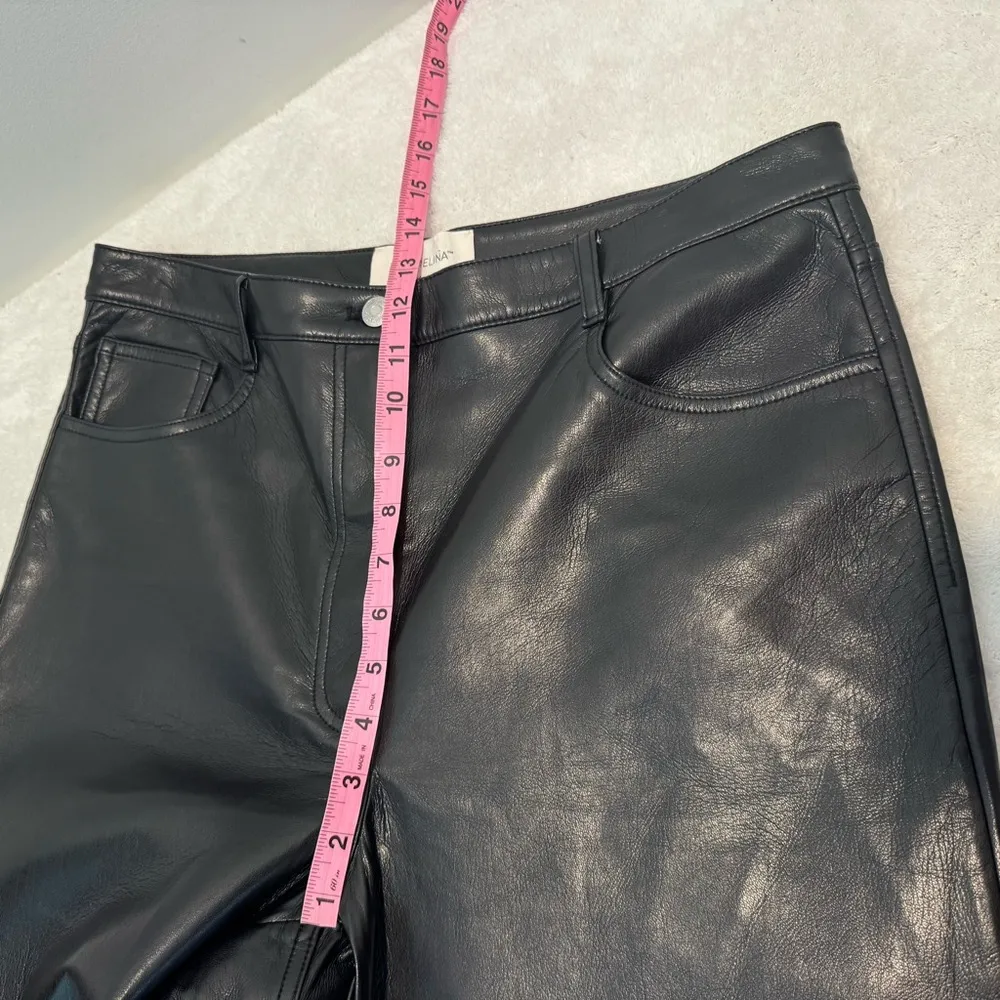 Wilfred Aritzia 'The Melina Pant' Black Vegan Leather High Rise Trousers sz 14 - Image 10
