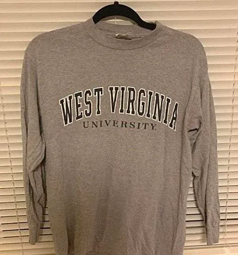 WVU West Virginia University Long sleeve mock neck Gray Size M - Image 3