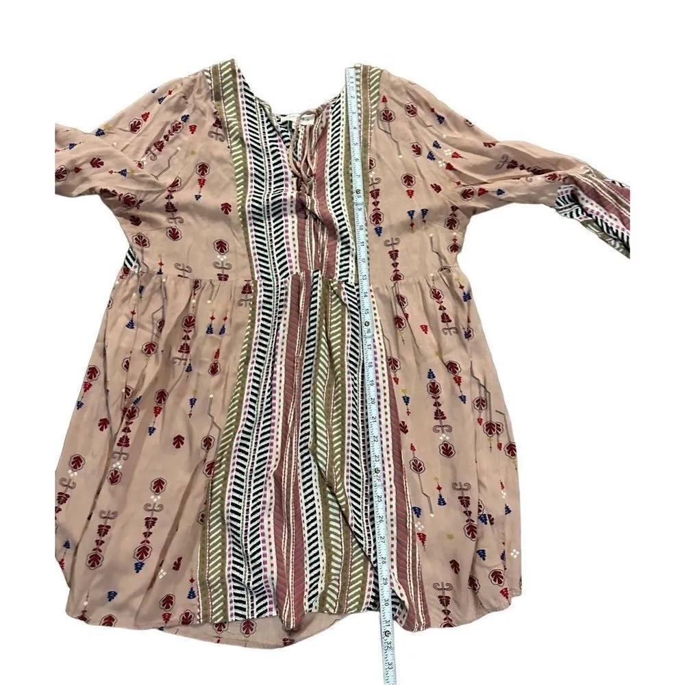 Umgee Womens XL boho pink tunic with dramatic flare sleeves - Image 5