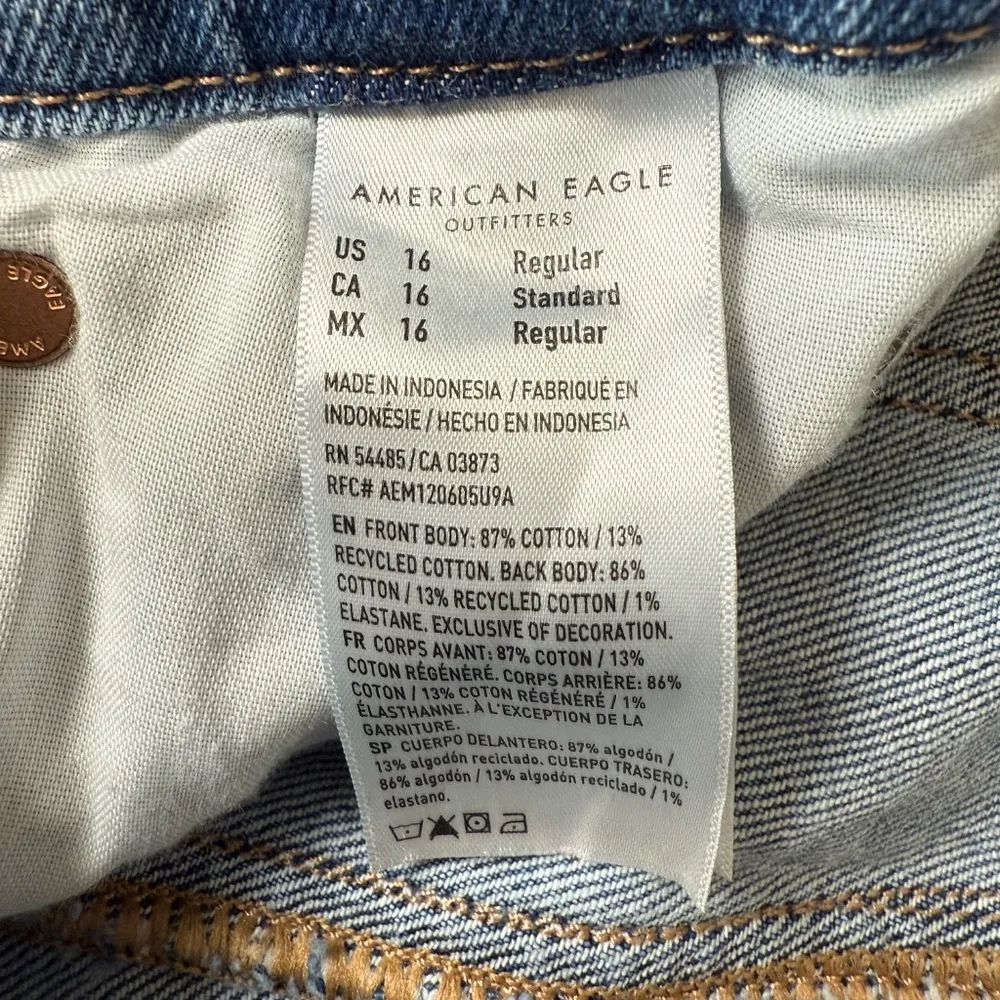 American Eagle Curvy Super High Rise Baggy Straight Jeans Womens 16 Reg Strigid - Image 5
