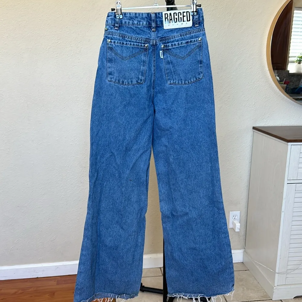 skater jeans high waist wide leg raw hem - Image 6