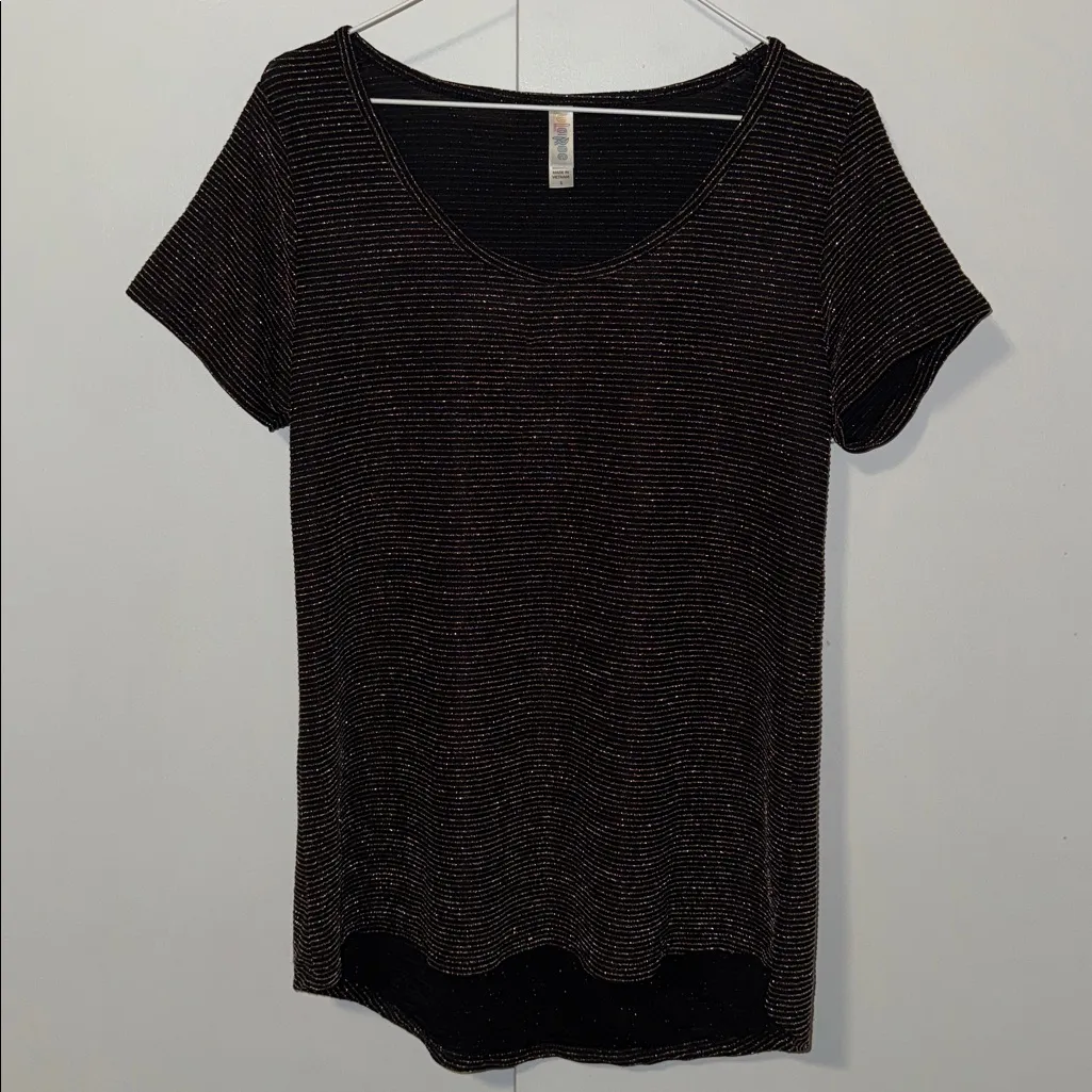 Lularoe Elegant Collection Classic T- Shirt Black Copper Stripe Women’s S - Image 2