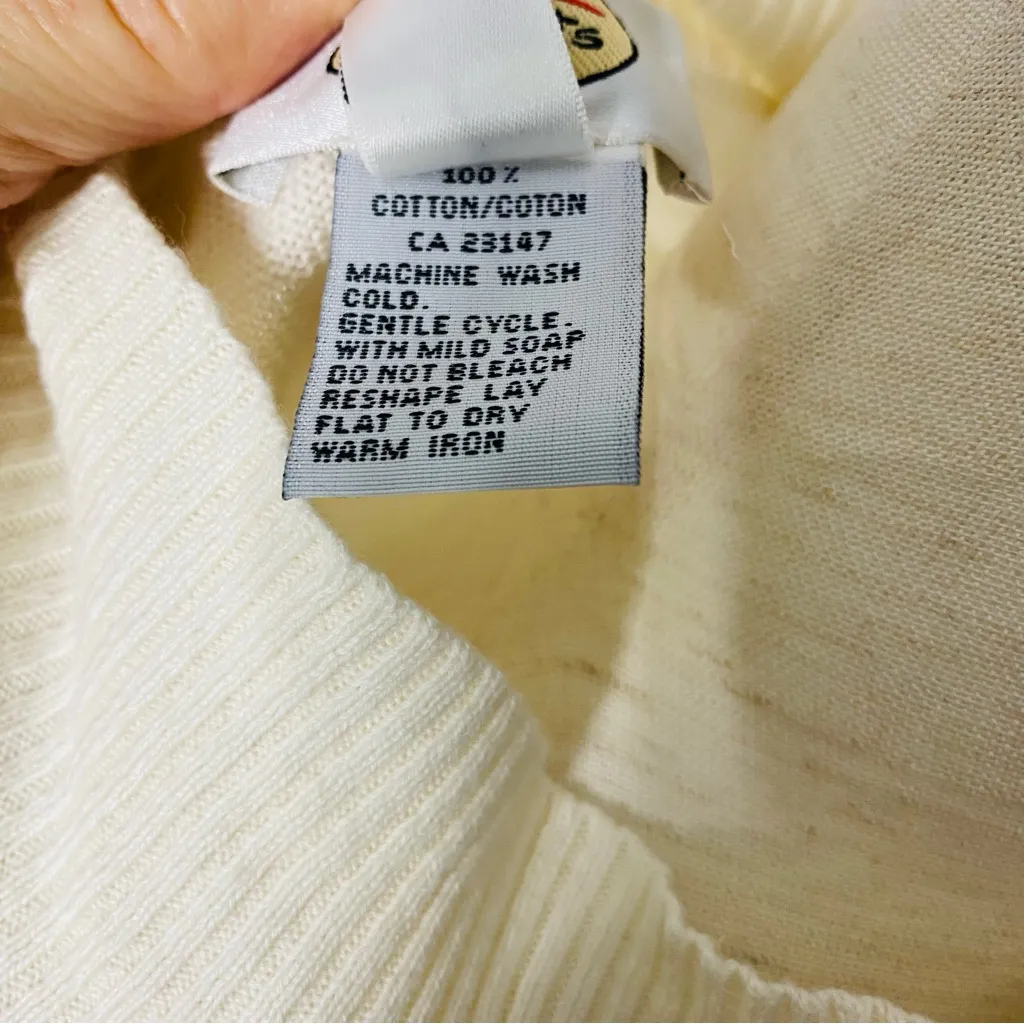 VINTAGE TALBOTS Beige Mock Neck Sweater Knit Top - Image 8