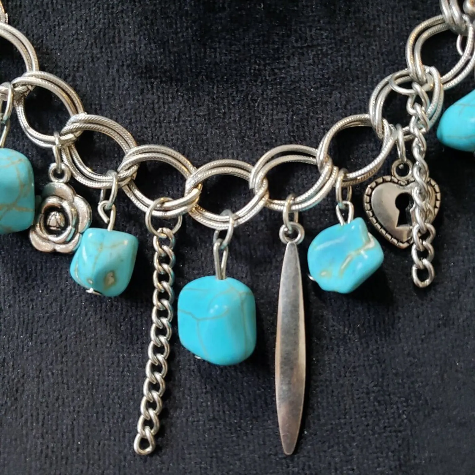 Womens Blue Turquoise Crackle - Image 4
