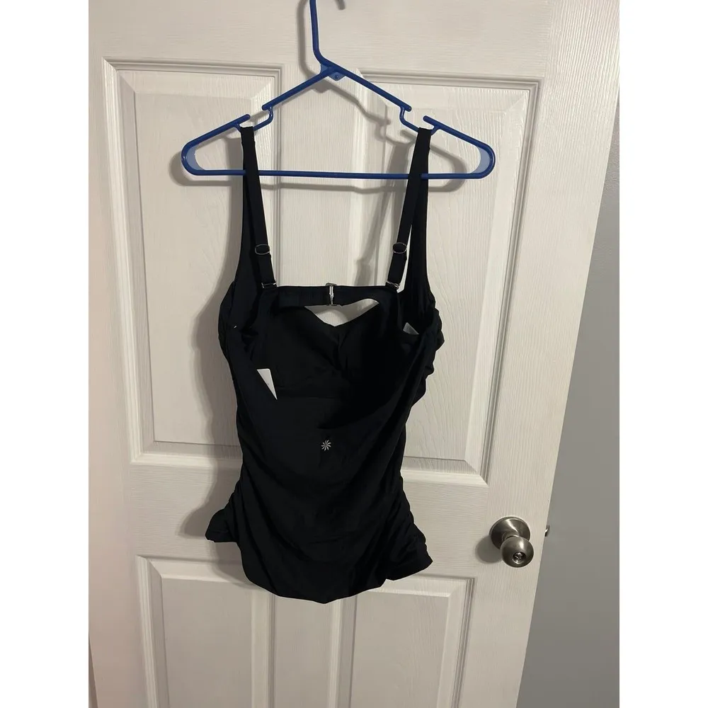 Athleta SQUARE NECK BRA CUP TANKINI SWIM TOP Size 38D/DD Black New With Tag - Image 4