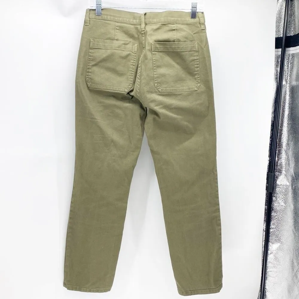 J. Crew Chino Olive Green high waisted ankle length business casual career ware Size 27 - Image 7