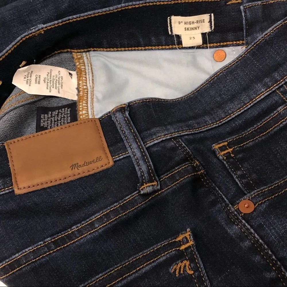 Madewell 25 9" Mid-Rise Skinny Jeans Larkspur TENCEL Denim Edition Stretch Fit - Image 8