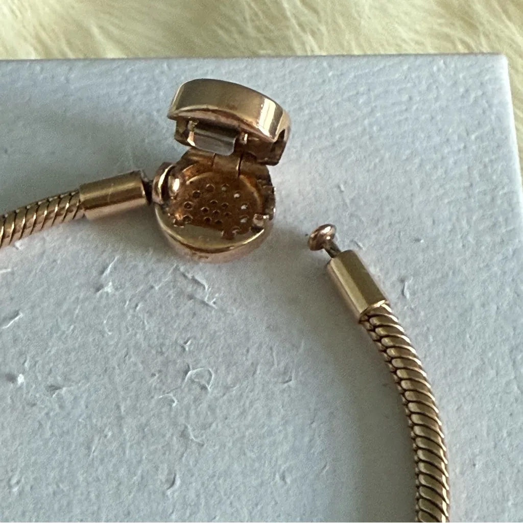 Pandora Moments Cubic Zirconia Sparkling Crown O Snake Chain Bracelet - Image 11