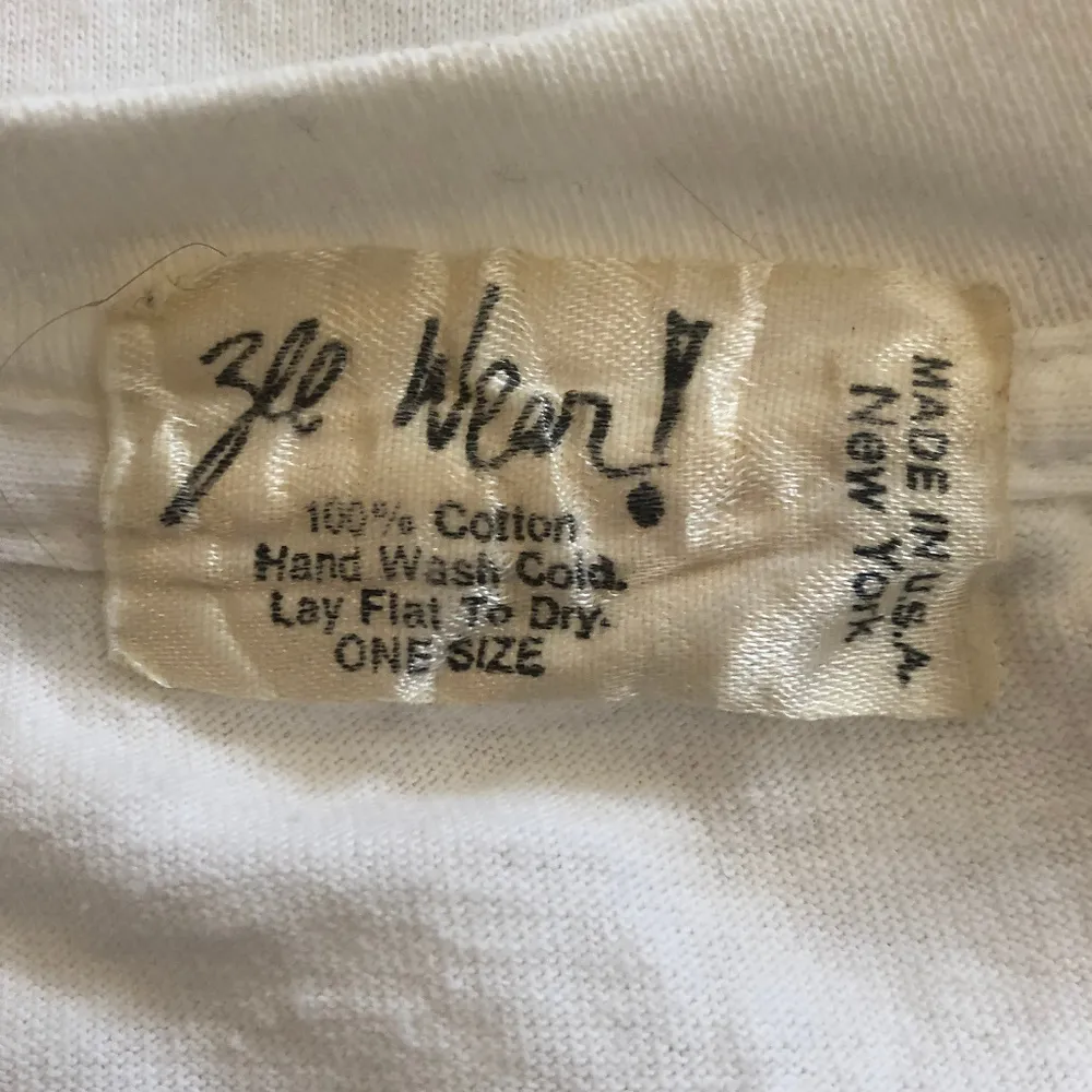 80s Beaded Brush Stroke Shirt Artwork Paint Large White - Image 6