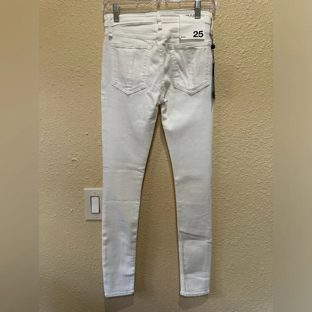 Rag & Bone Skinny White Jeans - Image 9