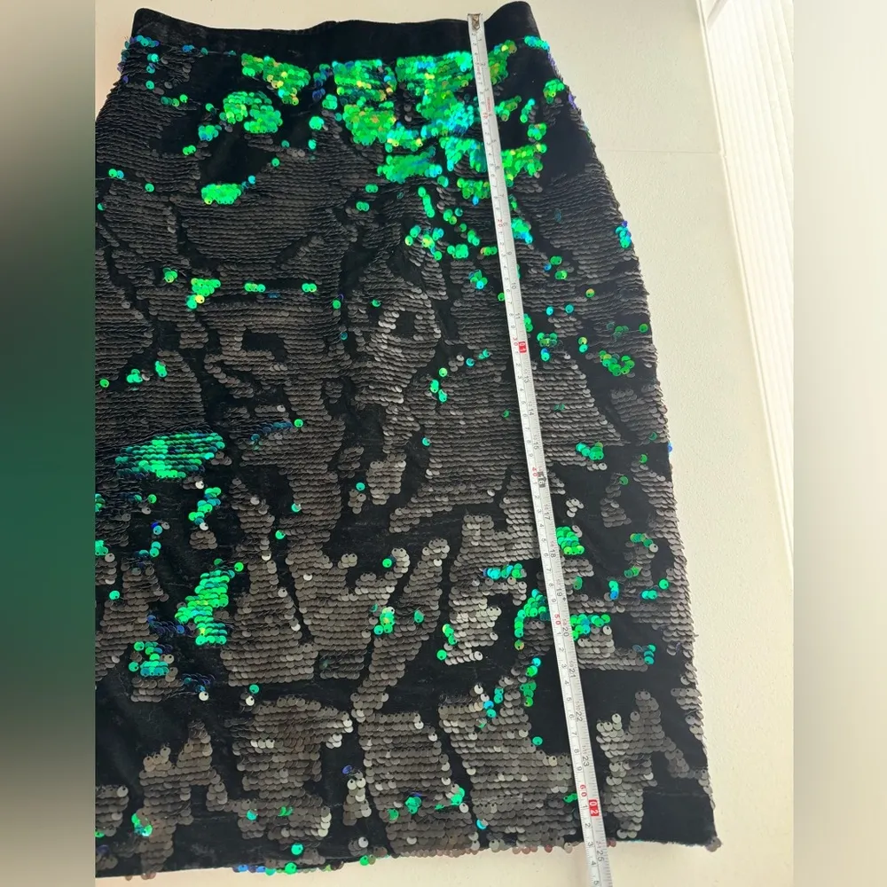 TOPSHOP BLACK MERMAID SEQUIN BODY CON SKIRT SIZE 6 - Image 4